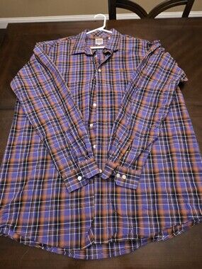 Cinch Men's Plaid Button-Down Shirt in Purple and Orange